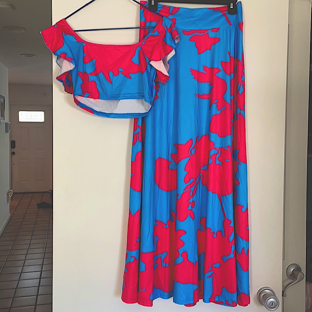 2 piece top and skirt